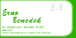 erno benedek business card